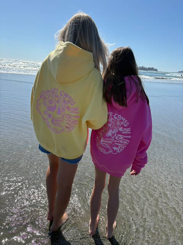 Life Comes In Waves - Sunrise Yellow Hoodie - SHIP OUT MID/END JULY