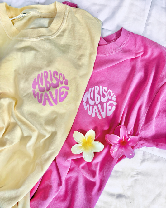 Life Comes In Waves - Pink Hibiscus Tee