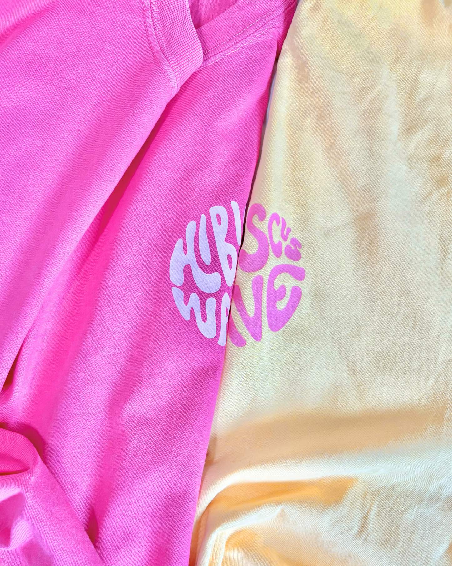 Life Comes In Waves - Pink Hibiscus Tee