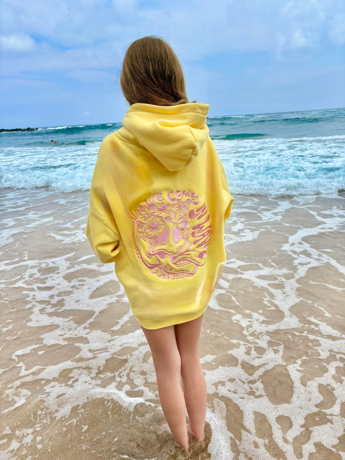Life Comes In Waves - Sunrise Yellow Hoodie - SHIP OUT MID/END JULY